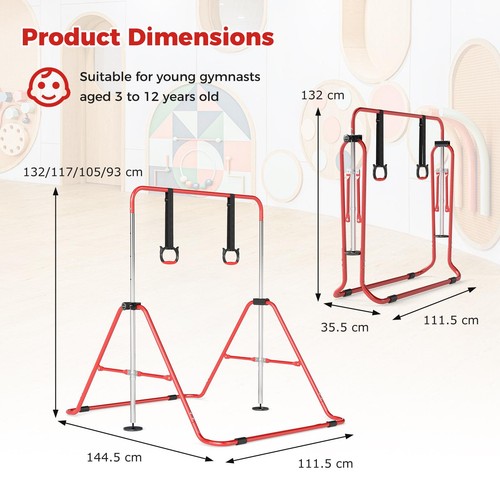 Expandable gymnastic bar for - gymnastic,