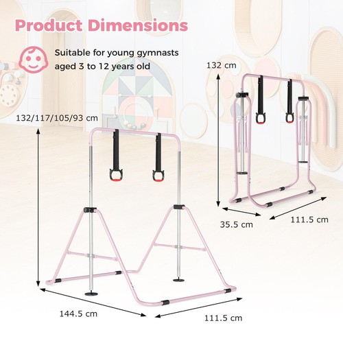 Expandable gymnastic bar for - expandable,